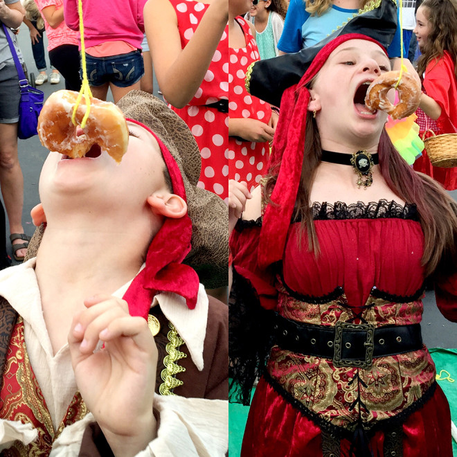 Doughnut eating contest rock creek elementary school carnival