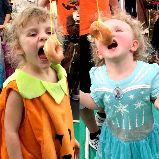 Doughnut eating contest rock creek elementary school carnival